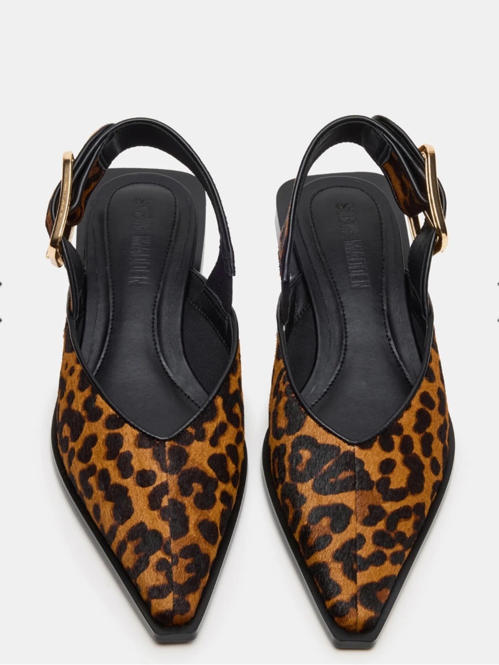 Steve Madden Shay Genuine Calf Hair Pointed Toe Slingback Flat NEW